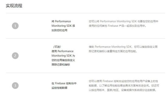 Firebase官网对性能监控SDK的使用步骤介绍