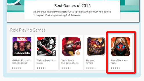 GooglePlay官方评选“2015年最佳游戏”