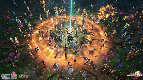 图2 《古剑奇谭网络版》玩家聚集狂欢之夜