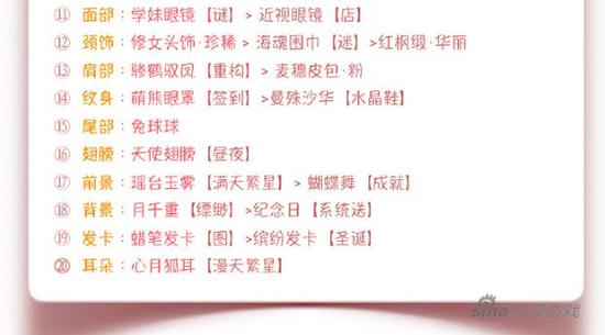 配饰：特殊