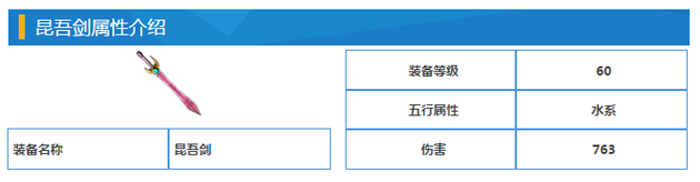 水系60级武器昆吾剑图鉴