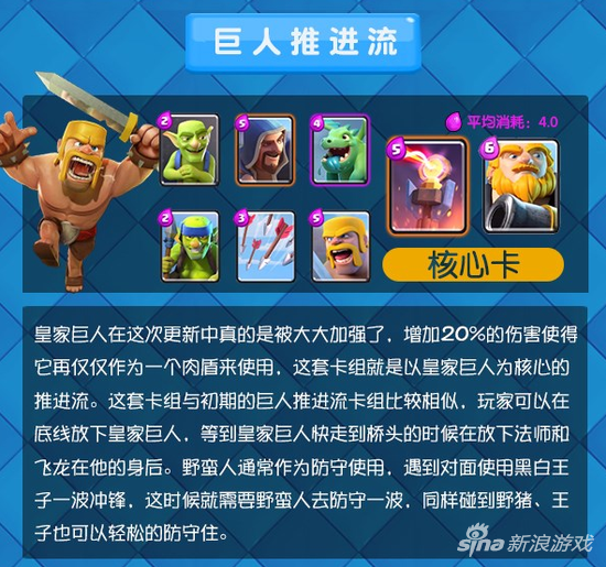 皇室战争巨人推进流卡组 火法黄家驹完美配合