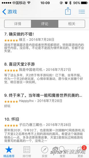 天堂2手游用户给予高度好评
