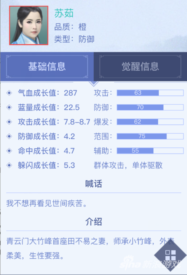 青云志橙色伙伴苏茹图鉴