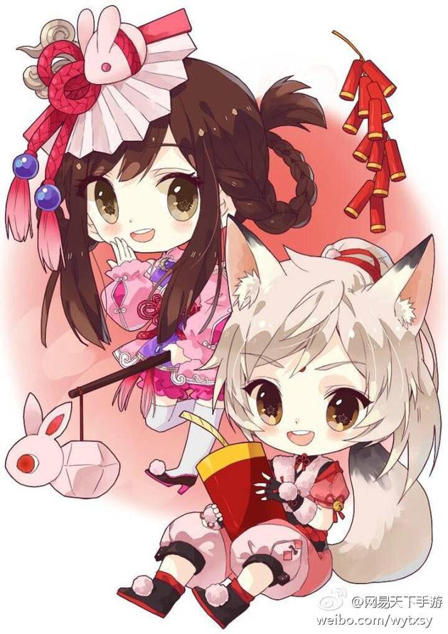 漫画同人:新年q版喜庆人物登场 假期已经远离