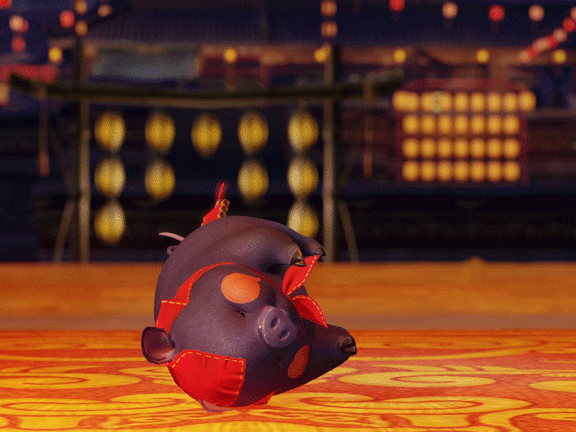 猪年活动跟宠“乌豚镇厄”展示