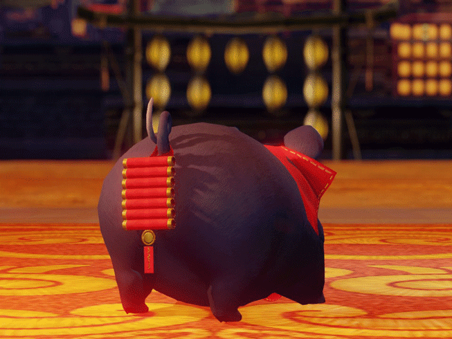 猪年活动跟宠“乌豚镇厄”展示