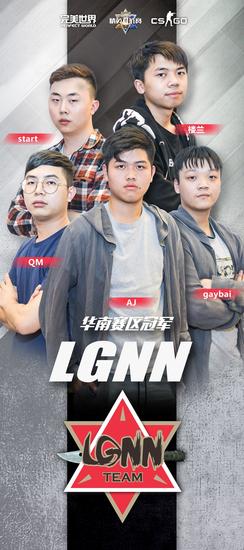 华南赛区冠军，来自深圳的LGNN战队