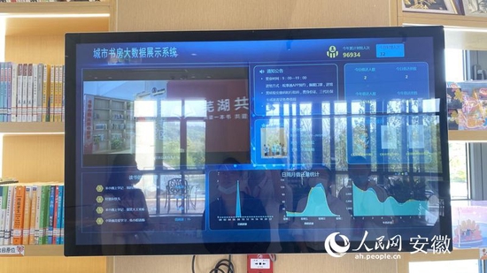 赤铸书院内的“城市书房大数据展示系统”。人民网 吕欢欢摄