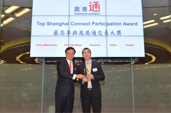 (图五:获颁香港联交所“沪港通交易大奖”)