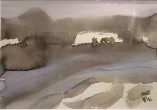 柳新生《早晨有雾》54x79cm