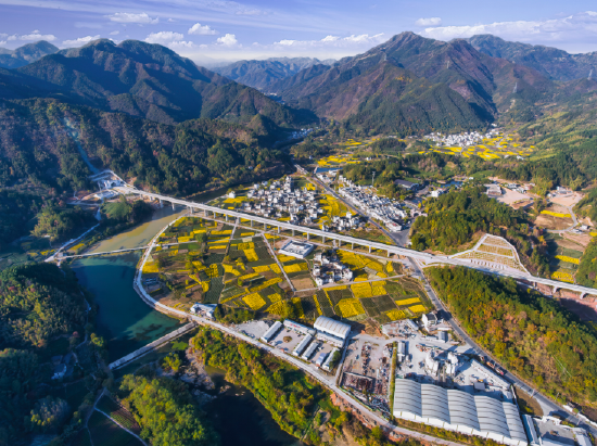  中铁四局参建的昌景黄铁路安徽段工程（中铁四局供图）