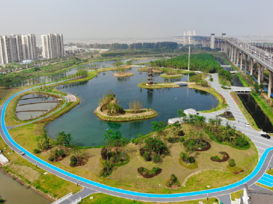   中铁四局承建的芜湖市朱家桥尾水生态湿地公园（中铁四局供图）