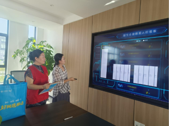 (安徽移动打造的智能仓储数据实时看板)