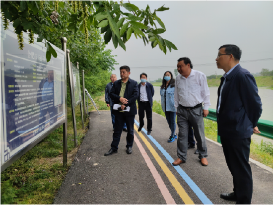 6月10日下午，市河长办施晓勇主任到长丰县双凤经开区现场复核群众投诉涉河湖环境问题。县河长办、双凤经开区参加