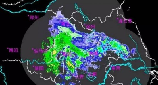 雷达图上阜阳、亳州地区已和别处不一样