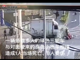 宁波一货车与超载三轮车相撞 多人被撞飞致1死8伤
