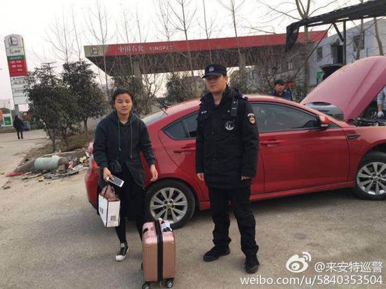 粗心失主丢失行李箱 来安县公安局民警耐心帮