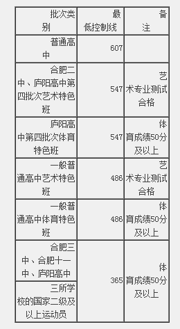 2017年合肥市普通高中招生计划