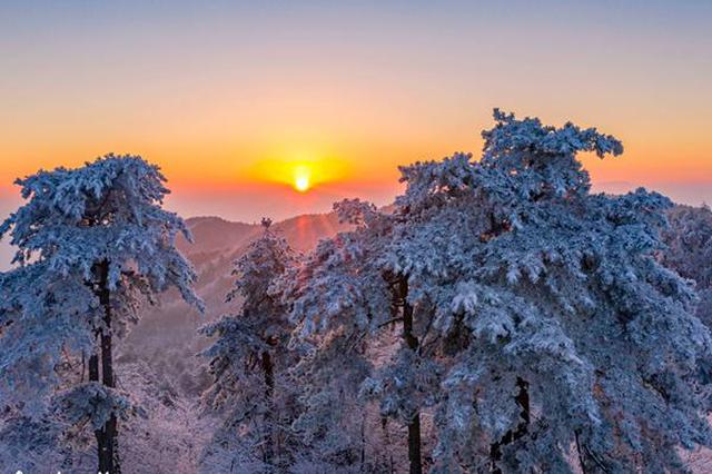 安徽霍山：日出雾凇别样美