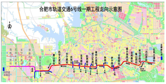 6号线一期工程走向示意图