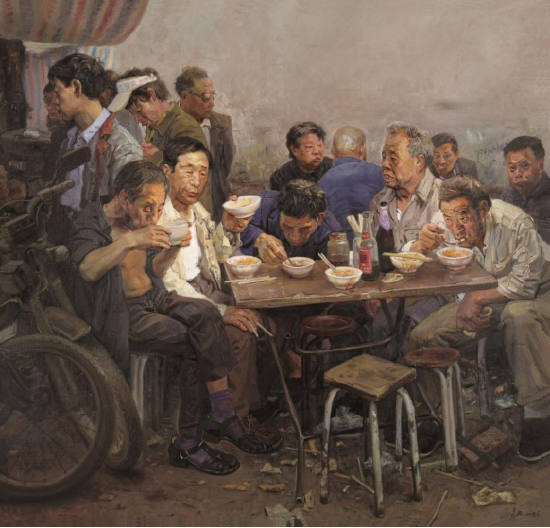 《早点》&nbsp;布面油彩 200cm×190cm&nbsp;2004