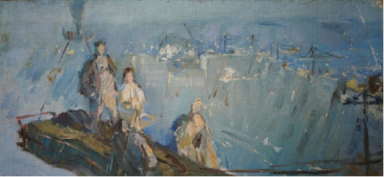 鲍加《极目楚天》1979年 油画小稿