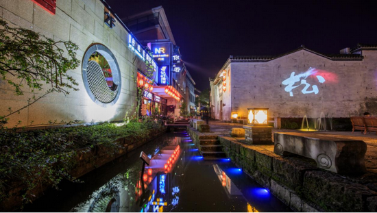 黄山市黎阳in巷夜景(图源:黎阳in巷)