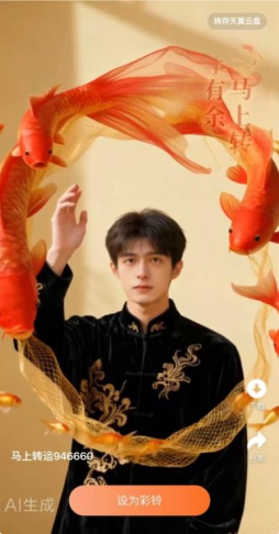 生成“年年有余，马上转运”古风视频