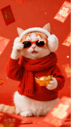 猫主子给各位铲屎官的拜年视频