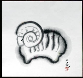 韩美林大师水墨12生肖--生肖羊