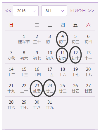 8月一定要避开的大凶日