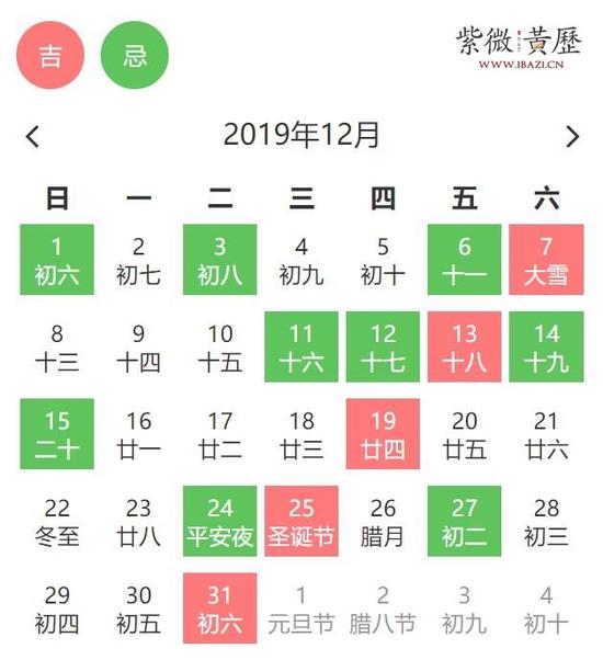 12月开业吉日