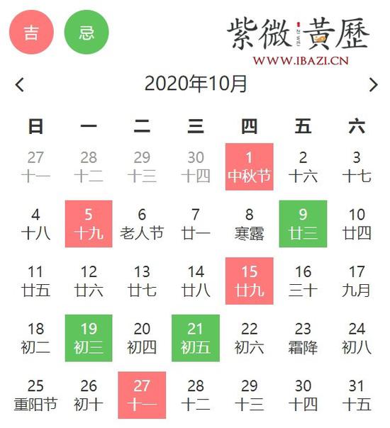 10月买车吉日