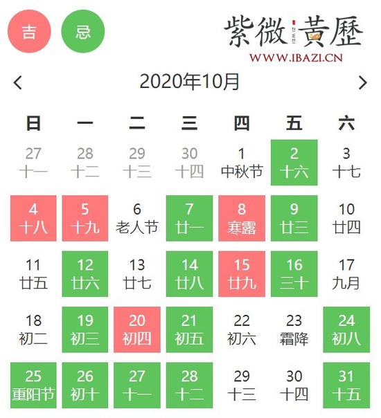 10月开工开业吉日