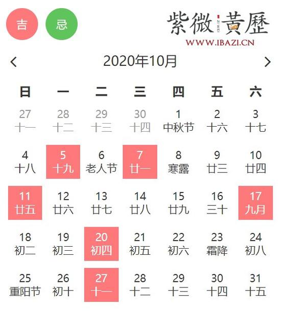 10月乔迁新居吉日