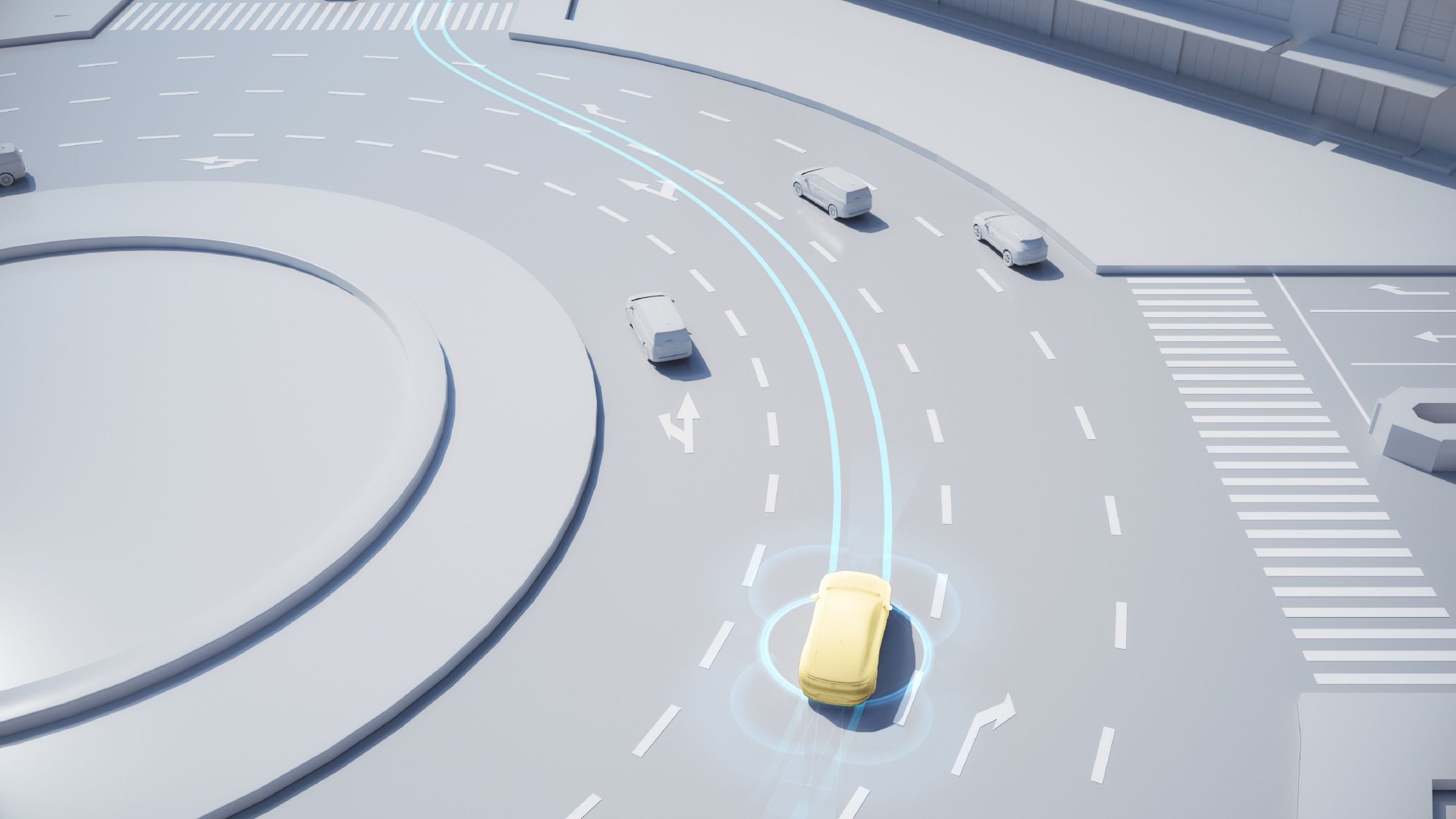 环岛红绿灯通行