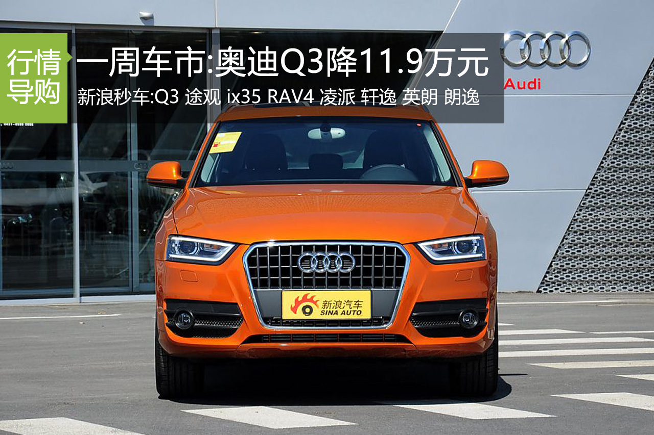 一周车市降价榜 奥迪Q3直降11.9万元