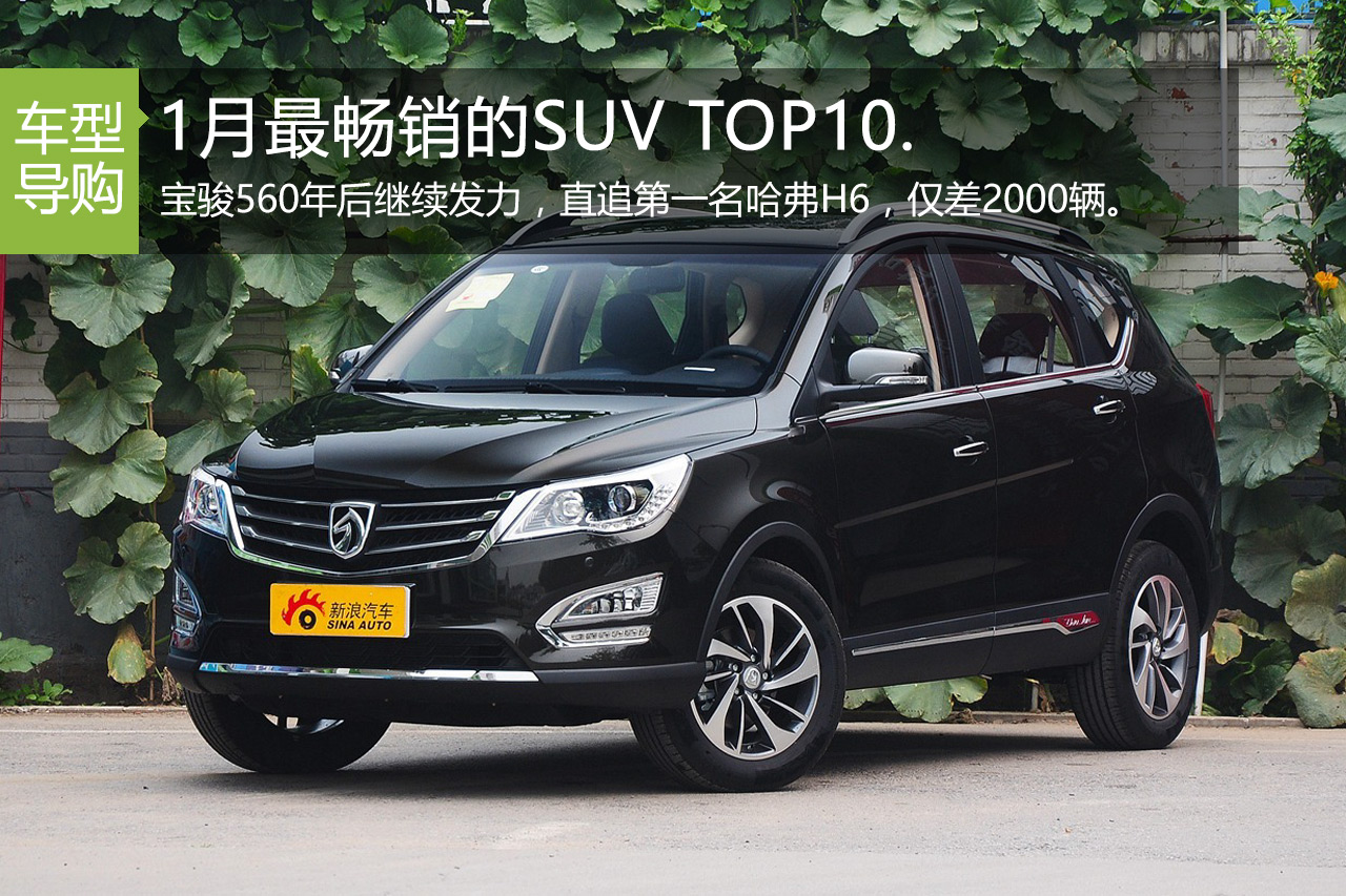 1月最畅销的SUV TOP10.宝骏发力哈弗险胜
