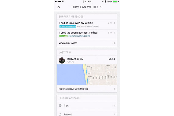 Uber更新应用，用户反馈可在APP完成