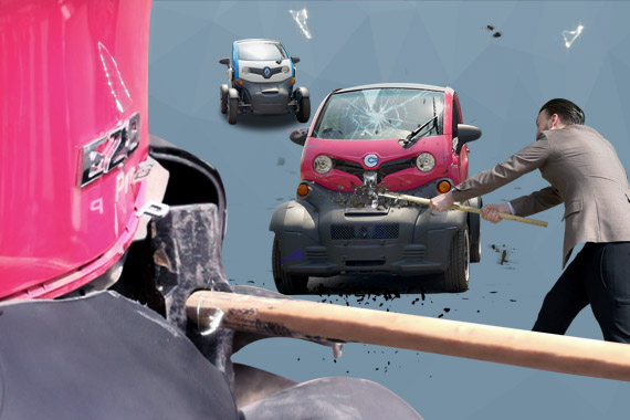 视频：山寨车惹怒欧洲设计师被砸