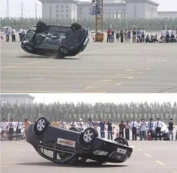 图注:奔腾B70真人侧翻实验