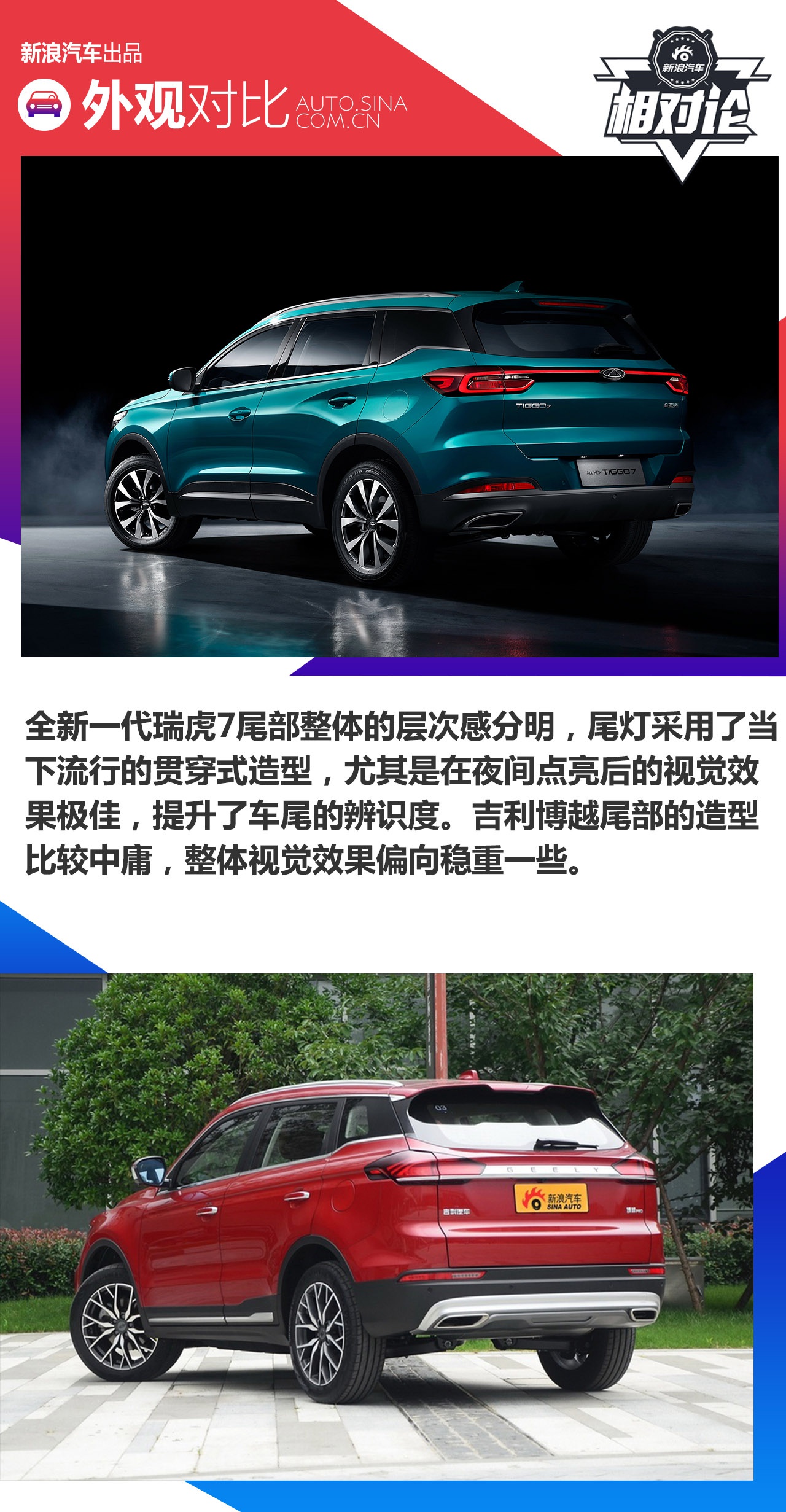 10万元自主紧凑型SUV如何选?奇瑞全新一代瑞虎7对比吉利博越