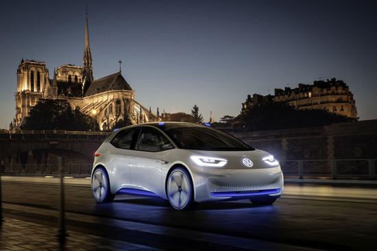 大众在2016巴黎车展上推出的I.D。纯电动概念车