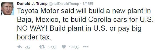 美国车企集体发声反驳特朗普 称其严重破坏汽车业