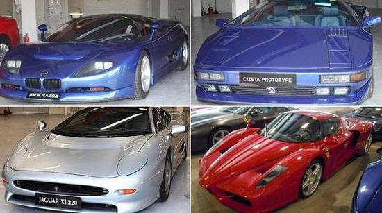 他甚至专门为这些豪车修建了一个宫殿,以及赛道。