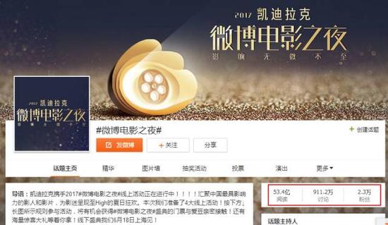 润物细无声,微博电影之夜凯迪拉克你赢了