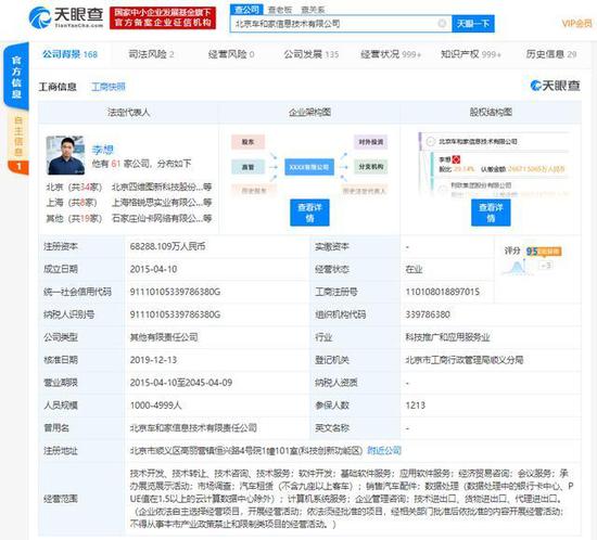 理想汽车注册资本降至约6.83亿人民币,多位投资人退出