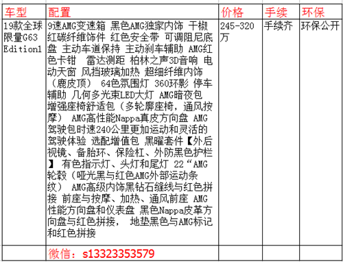 2019款奔驰大G63现车价格配置销售全国