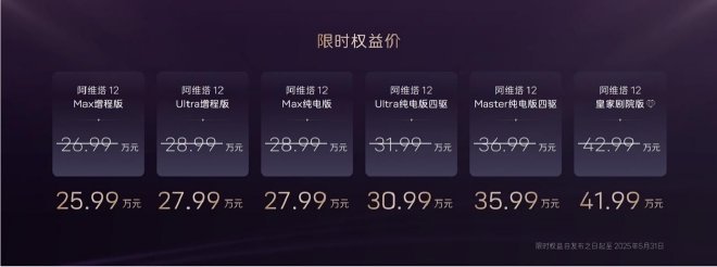 26.99万元起售 阿维塔12 2025款正式上市